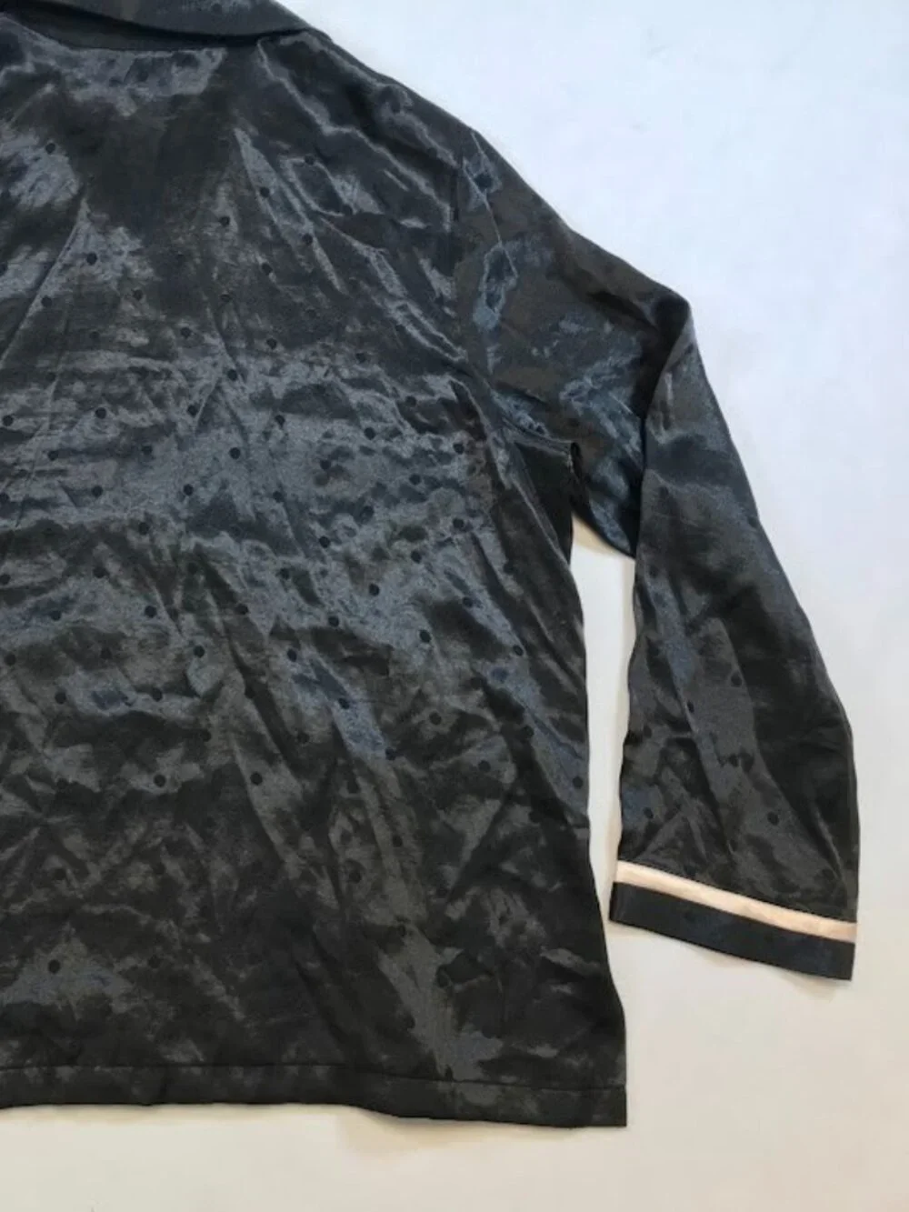 NWT Victorias Secret Long Sleeve Polka Dot Pajama Shirt Black Medium - Picture 7 of 12